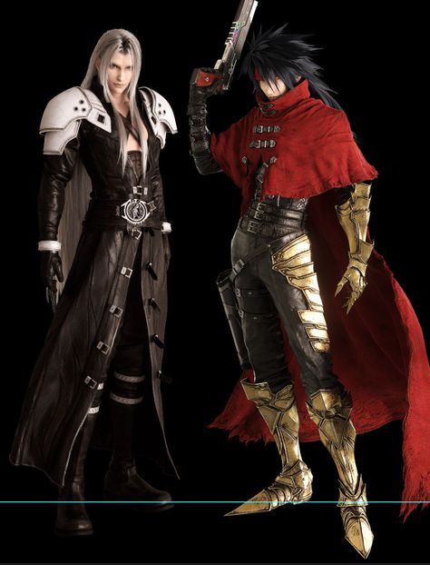 Sephiroth Reference, Red Hair Men, Vincent Valentine, Final Fantasy Collection, Retro Gaming Art, Final Fantasy Art, Final Fantasy Vii, Character Modeling, Itachi Uchiha