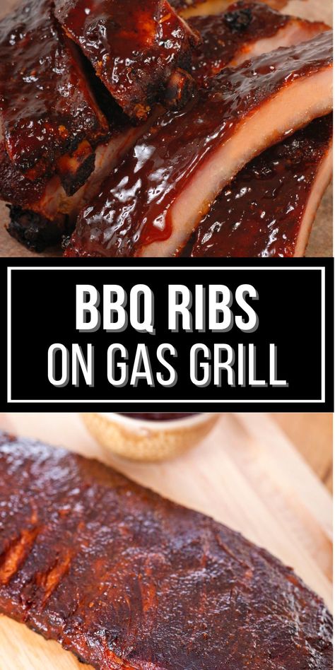 Grilled Bbq Ribs, Grill Ribs, Gas Grill Recipes, Best Bbq Ribs, Grilling Ideas, How To Cook Ribs, Random Recipes, Barbecue Ribs, Aluminum Tray