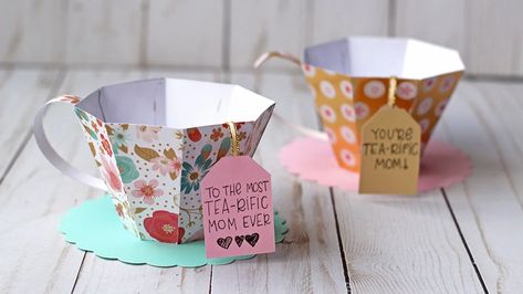 3D Paper Tea Cup For Mother's Day! - EssyJae.com Paper Tea Cup Template Free Printable, Paper Teapot, Teacup Template, Tea Svg, Tea Party Crafts, Paper Tea Cups, 3d Templates, Tea Crafts, Teacup Crafts