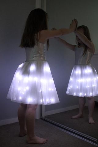 Diy Light Up Halloween Costumes, Diy Light Up Costume, Light Up Costumes Diy, Diy Light Up Tulle Skirt, Light Up Dress Kids, Diy Light Up Tutu Skirt, Light Up Tutu Diy, Emo Wedding, Led Costumes