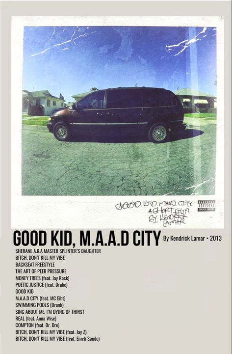 minimal polaroid album cover poster for good kid, m.a.a.d city by kendrick lamar Good Kid Maad City, Rap Album Covers, Minimalist Music, Now Quotes, City Canvas, Music Poster Ideas, Vintage Music Posters, Film Posters Minimalist, Music Poster Design