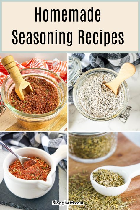 Spice up your kitchen with these easy homemade seasoning recipes! From flavorful herb blends to zesty spice mixes, discover how to create your own custom seasonings that will elevate any dish. Perfect for meal prep, gifting, or adding a personal touch to your favorite recipes. Get ready to ditch the store-bought versions and embrace fresh, DIY flavors! Roast Seasoning, Poultry Seasoning Recipe, Stew Seasoning, Mrs Dash Seasoning, Homemade Pumpkin Spice Mix, Beef Stew Seasoning, Italian Seasoning Recipe, Pot Roast Seasoning, Herb Blends