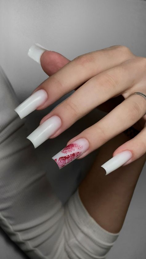 Paznokcie Hello Kitty, Kiss Nails, Girly Acrylic Nails, Casual Nails, Blush Nails, Pink Acrylic Nails, Square Acrylic Nails, Fire Nails, Dope Nails