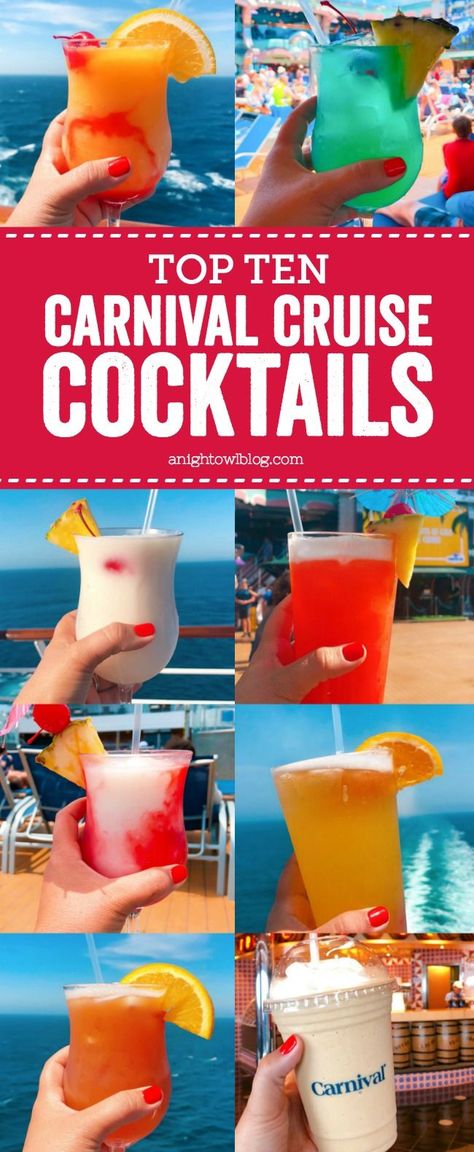 From The Fun Ship to a Kiss on the Lips, check out the Top Ten Carnival Cruise Drinks to Order on your next Carnival Cruise! #CruisingCarnival Carnival Cruise Drinks, Carnival Cruise Recipes, Cruise Cocktails, Carnival Vista Cruise, Cruise Drinks, Kiss On The Lips, Carnival Cruise Tips, Carnival Sunshine, Carnival Breeze