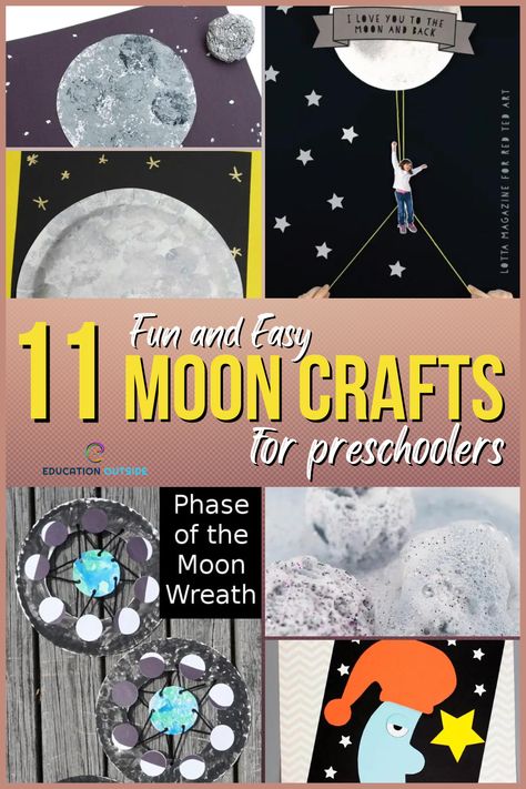 Preschool Moon Crafts, Moon Crafts Preschool, Moon Lessons, Moon For Kids, Moon Craft, Facts About Earth, Moon Activities, Moon Projects, Bright Moon