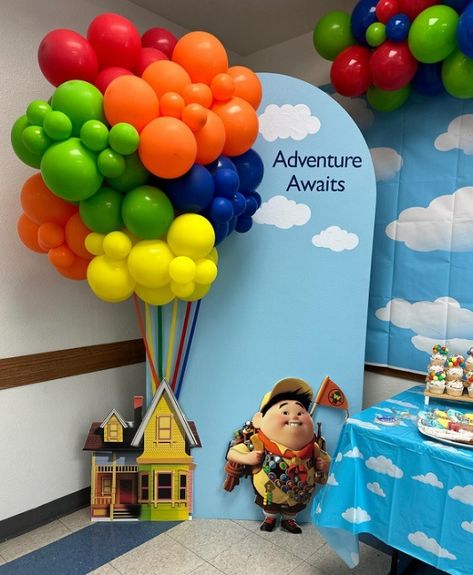 Adventure Awaits, UP-themed Baby Shower – Baby Shower Ideas 4U Up Movie Birthday Party, Up Movie Themed Birthday Party, Adventure Themed Party, Up Movie Party Theme, Up Movie Birthday Theme, Pixar Up Themed Baby Shower Ideas, Up 1st Birthday Theme, Cartoon Baby Shower Theme, Up Themed Gender Reveal