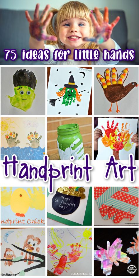 So many fun ideas for creating handprint art with kids - handprint crafts are great for literally any age child and we have so many ideas to make keepsakes, memories, crafts, art projects and even gifts. Let's make handprint art with Kids Activities Blog! Handprint Art Ideas, Kids Handprint Art, Handprint Art Kids, Handprint Painting, Preschool Painting, Handprint Christmas Tree, Toddler Painting, Handprint Gifts, Handprint Christmas