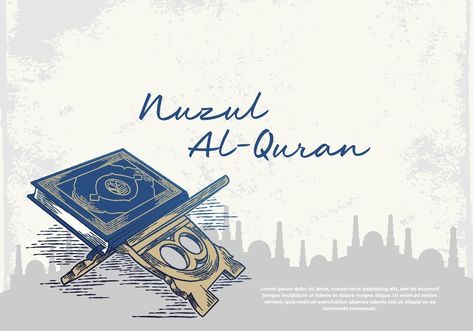 Ramadan Kareem greeting card with blue quran Nuzul Al Quran, Blue Quran, Nuzul Quran, Quran Poster, Event Posters, Event Poster, Prophet Muhammad, Reminder Quotes, Ramadan Kareem