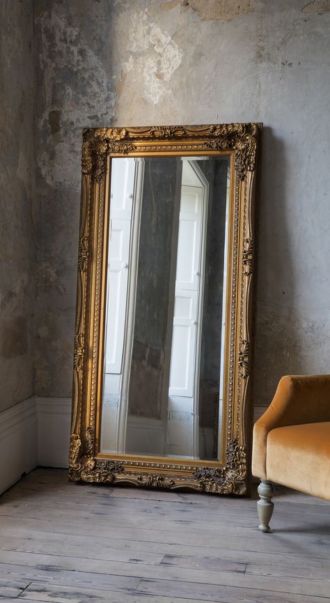 Spiegel Gold, Golden Mirror, Colour Hallway, Gold Framed Mirror, Sala Grande, Carved Wood Frame, Design Hallway, Full Length Mirror Wall, Deco Studio