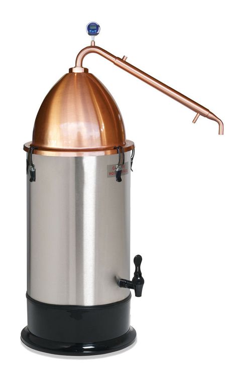 The Alembic Pot Still is made up of the T500 Boiler with a Pot Still Alembic Dome Top and Pot Still Alembic Condenser. These additions transform the T500 into an Alembic Pot Still. Instead of stripping flavors to give clean spirit like the T500, this pot still retains and enhances flavors. This can be used when distilling washes that contain flavors that you wish to collect. http://www.stillspiritsstore.com/#!product/prd1/2374209251/still-spirits-alembic-pot-still Reflux Still, Home Distilling, Distilling Alcohol, Spirit Store, Pot Still, Home Brewing Beer, Oak Barrel, Beer Brewing, Wine Making