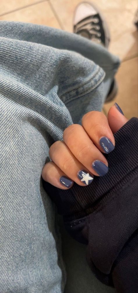 Press On Nails With Glue, Pink Press On Nails, Nails Medium Length, Navy Nails, Diy Star, Simple Gel Nails, Summery Nails, Nails Medium, Cute Gel Nails