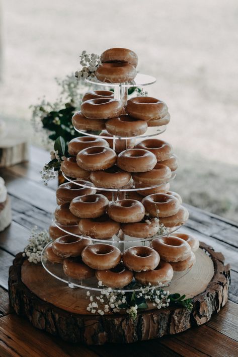 Diy Donut Tower, Donut Tower Cake, Doughnut Wedding Cake, Donut Cakes, Ancaster Mill, Country Victorian, Donut Tower, Tower Cake, Diy Donut