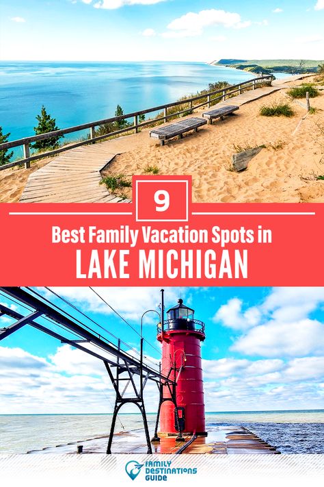 Need a little inspiration for a getaway to Lake Michigan with kids? Planning a family trip to Lake Michigan and want ideas for the top vacation spots and areas? We’re FamilyDestinationsGuide, and we’re here to help: Discover the best family vacations spots in Lake Michigan - so you get memories that last a lifetime! #lakemichigan #lakemichiganvacation #lakemichiganwithkids #lakemichiganfamilyvacation #familyvacation Michigan Family Vacation, Michigan Beach Vacations, Michigan Summer Vacation, Best Family Vacation Spots, Best Family Beaches, Michigan Road Trip, Best Places To Vacation, Lake Michigan Beaches, Family Summer Vacation