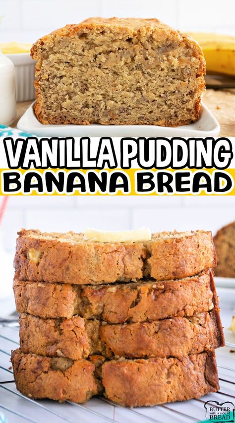 Pie, Ina Garten, Vanilla Pudding Banana Bread, Banana Bread Recipe With Pudding, Pudding Banana Bread, Pudding Banana, Delicious Banana Bread Recipe, Delicious Banana Bread, Banana Bread Pudding