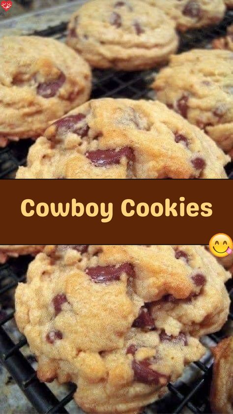 Cowboy Cookies are the ultimate comfort treat, packed with a variety of textures and flavors that make each bite an adventure. The combination of oats, chocolate chips, coconut, and pecans creates a chewy, crunchy, and delightfully sweet cookie. Cowboy Cookies Laura Bush, Cookies Cowboy, Laura Bush Cowboy Cookies, Cowboy Cookie Recipe, Oats Chocolate, Laura Bush, Cowboy Cookies, Chocolate Bread, Sweet Cookies