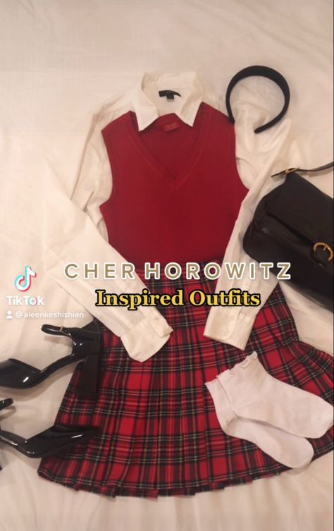 #outfits #outfitoftheday #cherhorowitz #clueless #90sfashion #retrostyle Cher Clueless Costume Diy, Clueless School Outfits, Clueless Style 90s Fashion, Outfits Inspired By Clueless, Cher Horowitz Aesthetic Outfits, Cher Clueless Aesthetic Outfits, Dee Clueless, Cher Horowitz Outfit Inspiration, Cher Clueless Outfit Inspiration