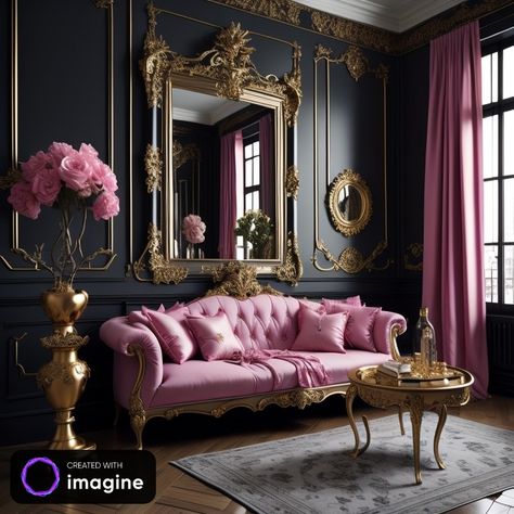 Hollywood Glam Interior Design, Moody Maximalism, Chic Room Decor, Aesthetics Room Decor, Baroque Interior Design, Baroque Interior, Lights Room, Room Decoration Bedroom, Room Decoration Aesthetic