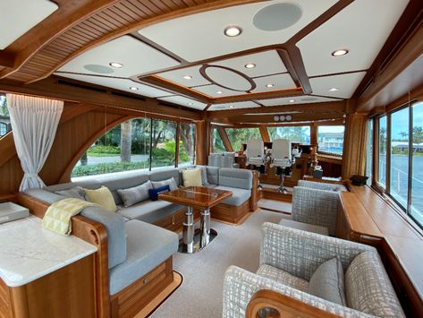 Yatch Boat Interior Design, Modern Yacht Interior Design, Classic Yacht Interior, Small Yacht Interior, Yacht Decor Boat Interior, Yacht Interior Decor, Float House, Luke Brown, Boat Interior Design