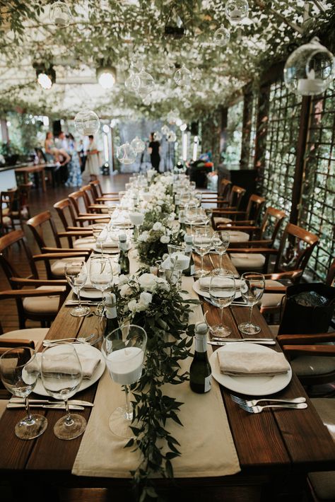 Long Wooden Table Wedding Decor, King Table Wedding, Wooden Table Wedding Decor, Restaurant Wedding Decor, Romantic Wedding Setting, Romantic Wedding Ideas, Long Table Wedding, Home Remodels, Kings Table