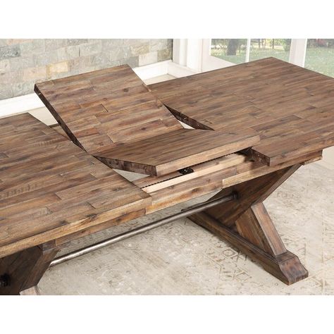 Gracie Oaks Weesner Butterfly Leaf Dining Table & Reviews | Wayfair Farmhouse Table, Butterfly Leaf Table, Dining Table With Leaf, Expandable Dining Table, Trestle Dining Tables, Farmhouse Dining Table, Bottle Storage, Leaf Table, Extendable Dining Table