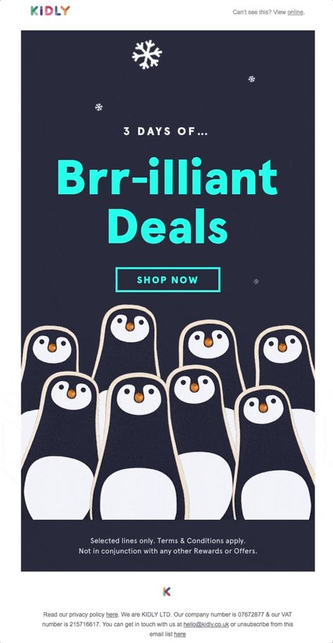 GIFs in Email: Practical Tips and 10 Awesome Examples to Inspire Your Winter Campaigns Black Friday Graphic Design Ideas, Winter Email Design, Fun Newsletter Design, Christmas Sale Email, Email Newsletter Inspiration, Christmas Email, Black Friday Email, Black Friday Campaign, Winter Campaign