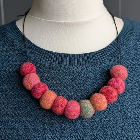 I made myself a necklace with some of the pom poms. #pompom #pompomnecklace #feltballs #textilejewellery #zerowaste #wasteyarn Pom Pom Necklace, A Necklace, Pom Poms, Pom Pom, Felt, Textiles, Yarn, On Instagram, Quick Saves