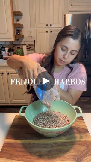 Frijoles Charros Recipe, Charro Beans, Fried Tacos, Pork Skin, Salt Pork, Moms Cooking, Bacon Sausage, Cooking Pan, Bay Leaves