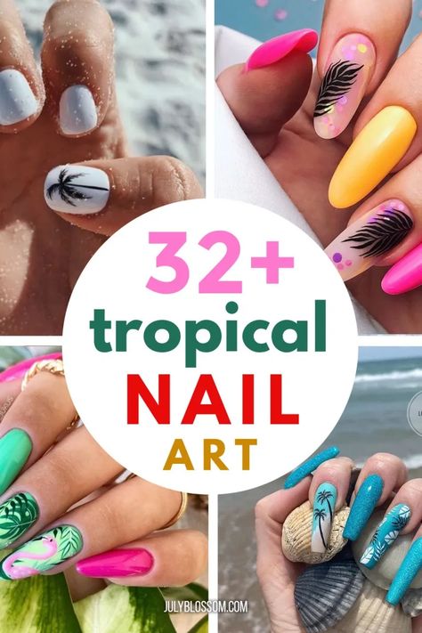 Nails 2023 Trends Beach, Nail Design For Vacation, Nails Hawaii Vacation, Nail Ideas For Cruise Vacation, Bahamas Nails Ideas, Cruise Nails Mexico, Cabo Nail Ideas, Nails For Jamaica, Caribbean Cruise Nail Ideas