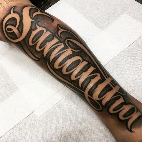 Leterings Tattoo, Letter Tattoos On Hand, Forearm Name Tattoos, Numbers Tattoo, Tattoo Lettering Design, Tattoo Lettering Styles, Cursive Tattoos, Forarm Tattoos, Half Sleeve Tattoos For Guys