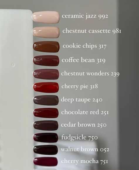 Fall Nails Opi, Short Fall Nail Designs, Short Fall Nail, November Nails Colors, Fall Toe Nails, Brown Nail Polish, Nail Color Combos, Autumn Look, Gel Nail Colors