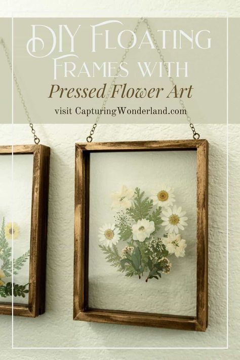 Flower Pressed Picture Frame, Dried Flowers Pressed Frame, Pressed Dried Flowers In Frame, Display Pressed Flowers, Floating Frame Flowers, Press And Frame Flowers, Pressed Plant Frames, How To Frame Pressed Flowers Diy, Small Pressed Flower Frame