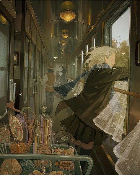 Train To Hogwarts, Theme Harry Potter, Harry Potter Images, Harry Potter Artwork, Harry Potter Magic, Hogwarts Aesthetic, Harry Potter Drawings, Harry Potter Anime, 캐릭터 드로잉