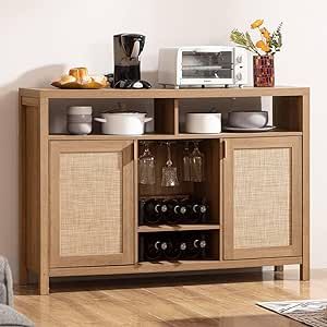 Rattan Cabinets, Bar Storage Cabinet, Sideboard Bar Cabinet, Coffee Bar Cabinet, Bar Console, Cabinet With Storage, Rattan Sideboard, Wooden Cupboard, Wine Bar Cabinet