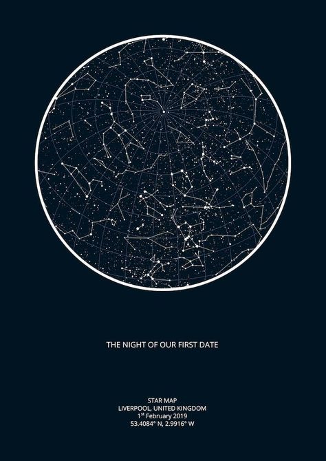 Star Map Poster, The Night Sky Custom Star Map, Star Map Aesthetic, Star Sky Map, Night Sky Constellations, Star Map Gift, God Eye, Star Map Art, Venus Star