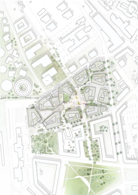 Horsens Denmark, Masterplan Architecture, Campus Design, Urban Design Concept, Photoshop Rendering, Urban Design Plan, Timber Architecture, University Architecture, Architecture Portfolio Design