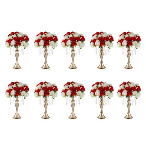 ECOM KING Versatile Wedding Flower Stand,Wedding Flower Arrangement for Table Centerpiece,Metal Flower Vase for Wedding Recepiton Anniversary Dinner Centerpiece Home Decor(10pcs,Gold) Flower Stand Wedding, Wedding Flower Stand, Wedding Flower Vase, Dinner Centerpieces, Wedding Room Decorations, Centerpiece Home, Gold Centerpieces, Table Centerpiece Decorations, Bride Shower