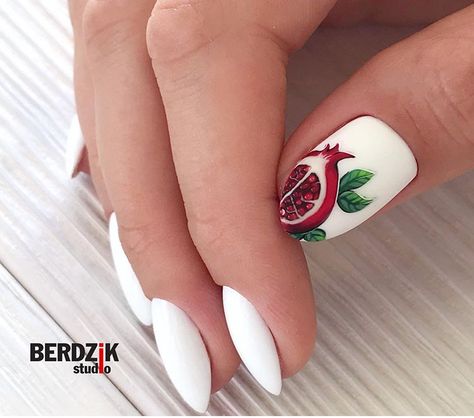 Pomegranate Nail Design, Yalda Nail Design, Pomegranate Nail Art, Yalda Nail, Pomegranate Nails, Yalda Night, Nail Drawing, Nails Today, Nail Polish Art