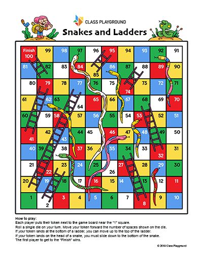 Printable Snakes and Ladders Game Printable Snakes And Ladders, Snake Board Game, Snake And Ladder Design, Snake And Ladder Board, Snakes And Ladders Template, Snake And Ladder Game, Snakes And Ladders Printable, Board Games Printable, Snake And Ladder