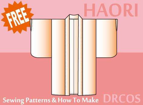 Haori Sewing Patterns | DRCOS Patterns & How To Make Couture, Haori Pattern, Kimono Sewing Pattern, Quilted Jacket Pattern, A Level Textiles, Circular Knitting Machine, Everyday Clothes, Japanese Sewing, Jacket Pattern Sewing