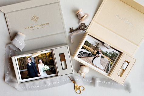 Wedding Photography Presentation Custom Linen Print & USB Box Wedding Usb Packaging, Wedding Photo Box Ideas, Usb Packaging For Photographers, Box Photography Packaging, Photography Packaging Ideas, Photo Print Packaging, Photography Gift Ideas, Photographer Client Gifts, Wedding Photographer Packages