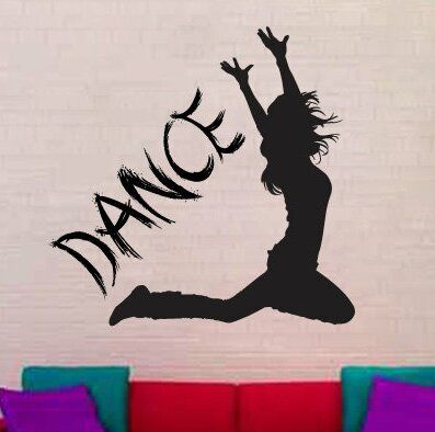 Dance Bedroom, Dance Wall Decal, V Tattoo, Dance Wallpaper, Dance Rooms, Dancers Art, Vinyl Graphics, Kids Wall Art, Unique Wallpaper