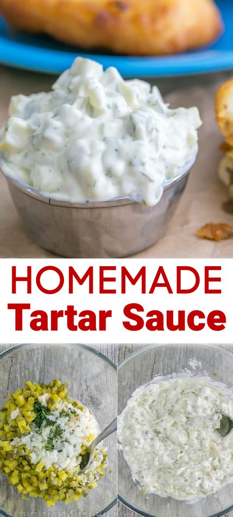 Homemade Tartar Sauce Easy, Tartar Sauce Recipe, Homemade Tartar Sauce, Tartar Sauce, Fried Fish, Tooth Decay, Sauce Recipe, Fish And Seafood, Dipping Sauce