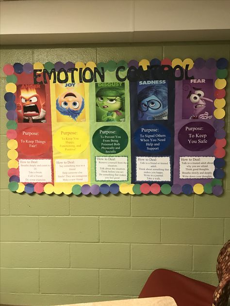 RA Inside Out bulletin board Bulletin Board Ideas Disney, Ra Bulletin Board Ideas, Emotion Control, Disney Bulletin Boards, Disney Themed Classroom, Inside Out Emotions, Ra Bulletin Boards, Disney Classroom, Classroom Board