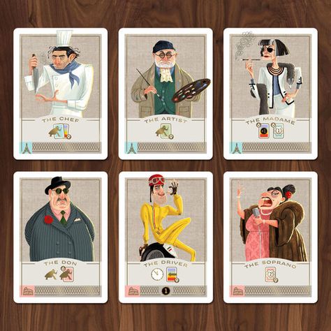 Josh Emrich: Art in Board Games #42 — More Games Please Board Game Character Card Design, Character Cards Design, Character Card Design, Game Cards Design, Gameboard Design, Boardgame Design, Card Game Design, Card Character, Board Game Themes