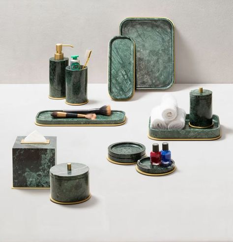 Marble Furniture Design, Marble Bathroom Accessories, Marble Accessories, Marble Box, Bathroom Accessories Set, Marble Vase, Spa Accessories, Marble Decor, Spa Inspiration