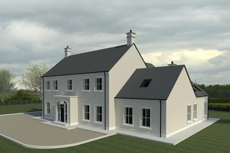 Modern Farmhouse Exterior Ireland, House Designs Exterior Ireland, Dormer House Plans Ireland, Irish House Plans Two Storey, House Plans Ireland, Home Under Construction, Irish House Plans, Irish Farmhouse, Country House Exterior