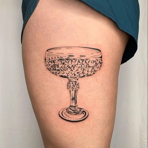 Tea Tattoo, Teacup Tattoo, Glass Tattoo, Cup Tattoo, Small Chest Tattoos, La Tattoo, Crystal Tattoo, Poke Tattoo, Tattoo Design Drawings