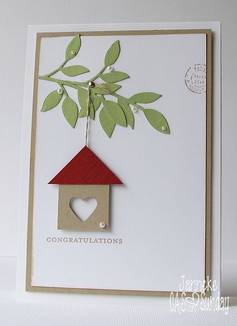 CAS on Sunday: Challenge #16 Welcome Home Paper Cards, Housewarming Card, New Home Cards, Spring Cards, Punch Cards, Congratulations Card, Creative Cards, Birdhouse, San Valentino