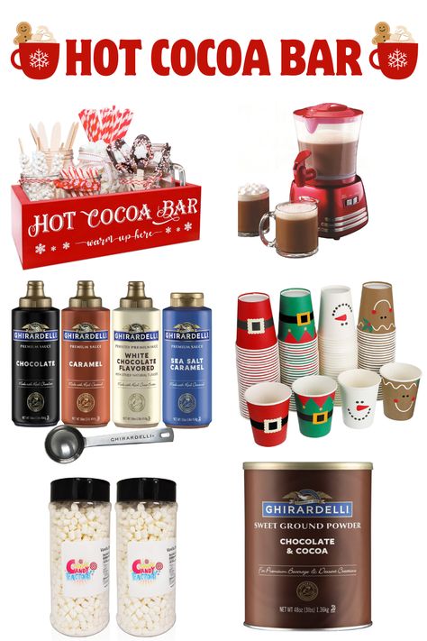 Create your own cozy winter wonderland with the ultimate Hot Cocoa Bar! ☕🍫✨ Unveil the magic with a charming hot cocoa bar tray, indulge in the rich flavors of Ghirardelli Hot Cocoa Mix, elevate your experience with Ghirardelli Drizzle Toppings, froth up some warmth with a Milk Frother, and sip in style from adorable holiday cups. Top it all off with a snowy mountain of marshmallow goodness! ❄️🎁✨Cheers to the perfect sip! #HotCocoaBar #WinterMagic #CozyCup #HolidayEntertaining Hot Cocoa Bar Tray, Holiday Cocoa Bar, Hot Chocolate Bar For Large Crowd, Thanksgiving Hot Cocoa Bar, Work Hot Cocoa Bar, Thanksgiving Hot Chocolate Bar, Hot Cocoa Bar For Party, Got Cocoa Bar, Hot Cocoa Bar Ideas For Kids