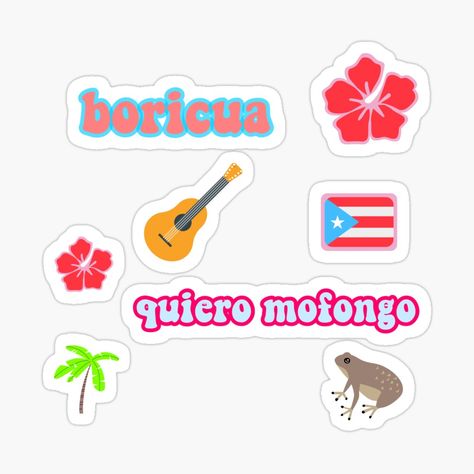 Puerto Rico Stickers, Latina Culture, Musical Wallpaper, Puerto Rico Art, Puerto Rico Flag, Journal Stickers, Scrapbook Stickers, Glossier Stickers, Digital Sticker